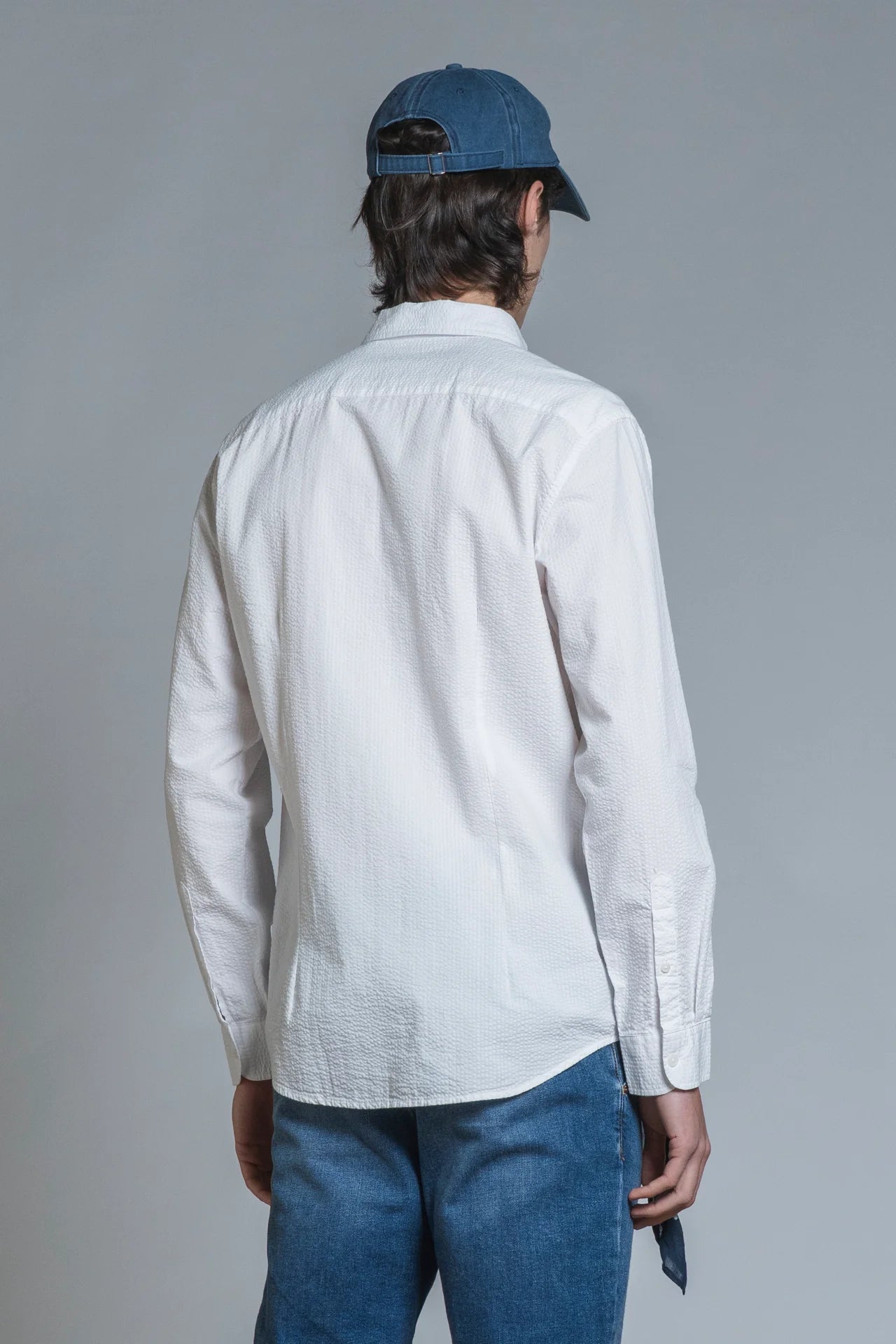 Camicia Collo Francese Oxford Piquet Denim IMPURE