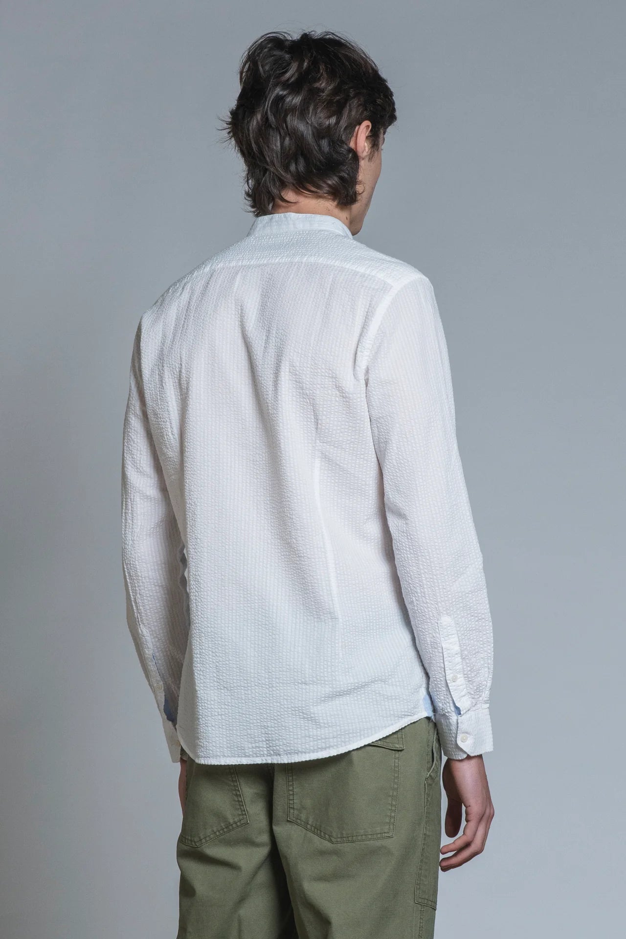 Camicia Coreana Bianca Seersucker IMPURE