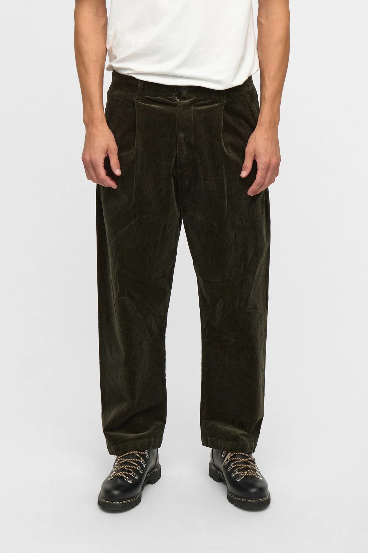 Pantaloni Anerkjendt in velluto verde foresta