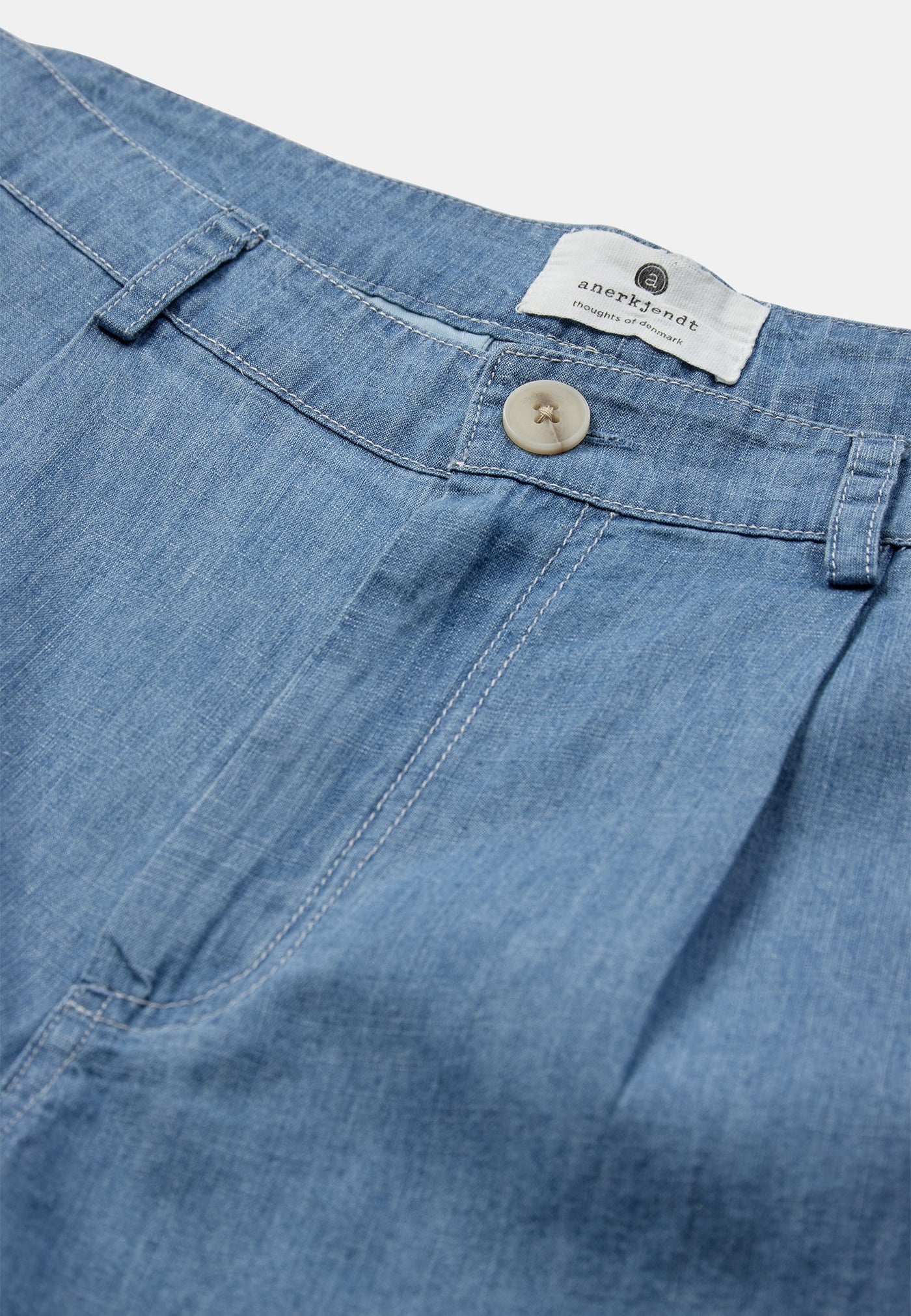 Anerkjendt AKJAN CHAMBRAY SHORTS - Light Blue Denim