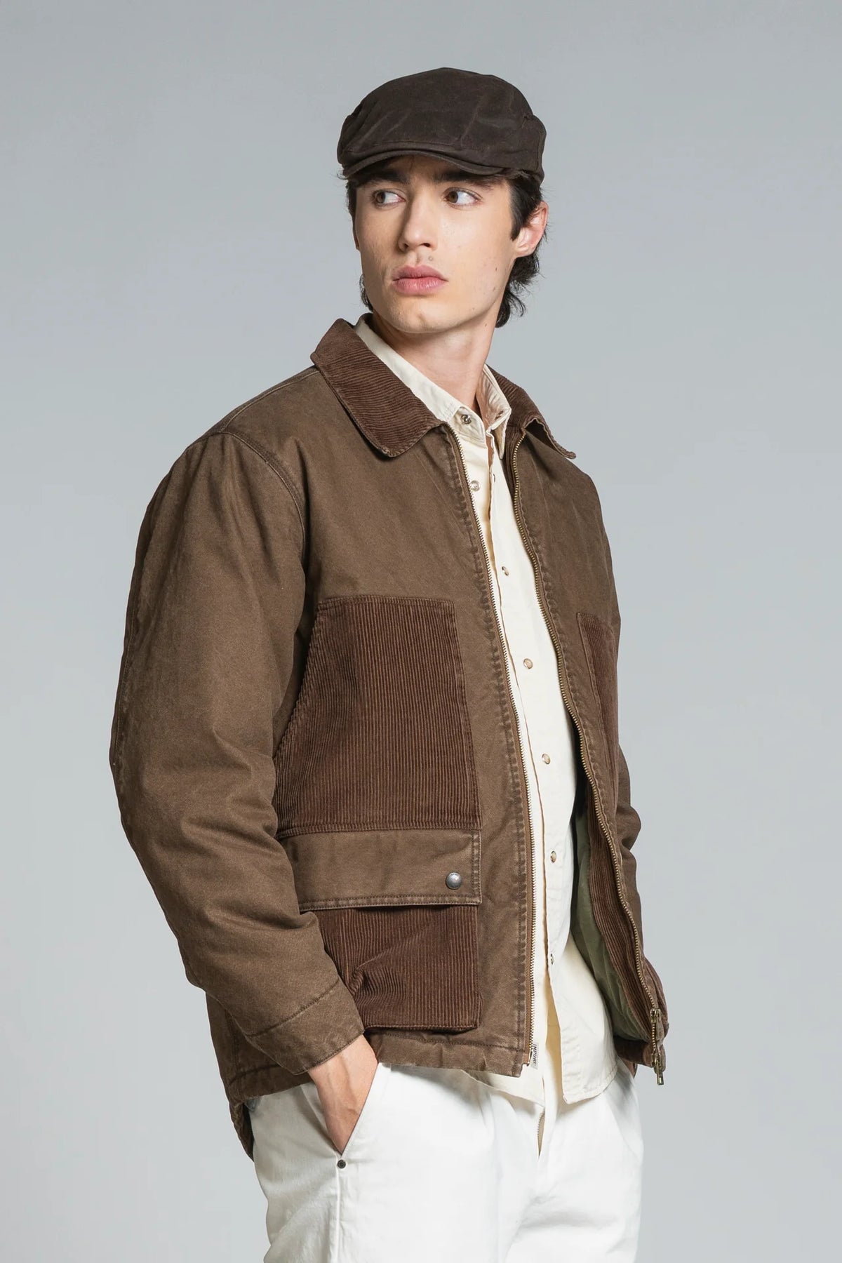 Cappotto Impure in Canvas marrone crop