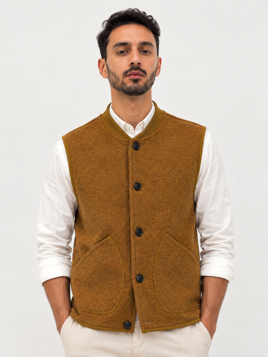Gilet Impure tweed ocra