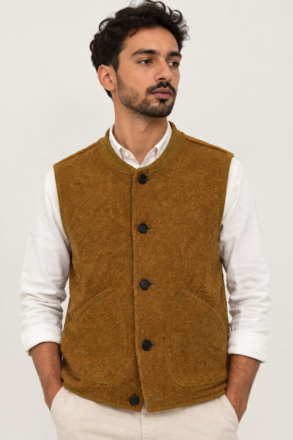 Gilet Impure tweed ocra