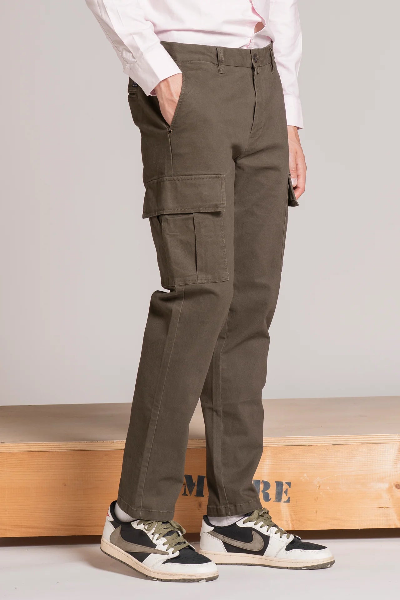 Cargo Long Comfort Twill Stretch Verde IMPURE