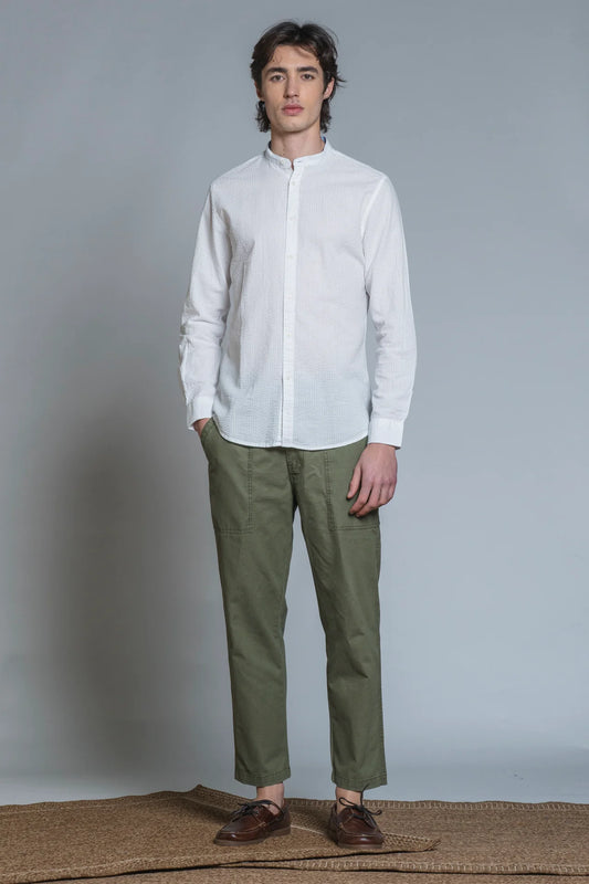 Camicia Coreana Bianca Seersucker IMPURE