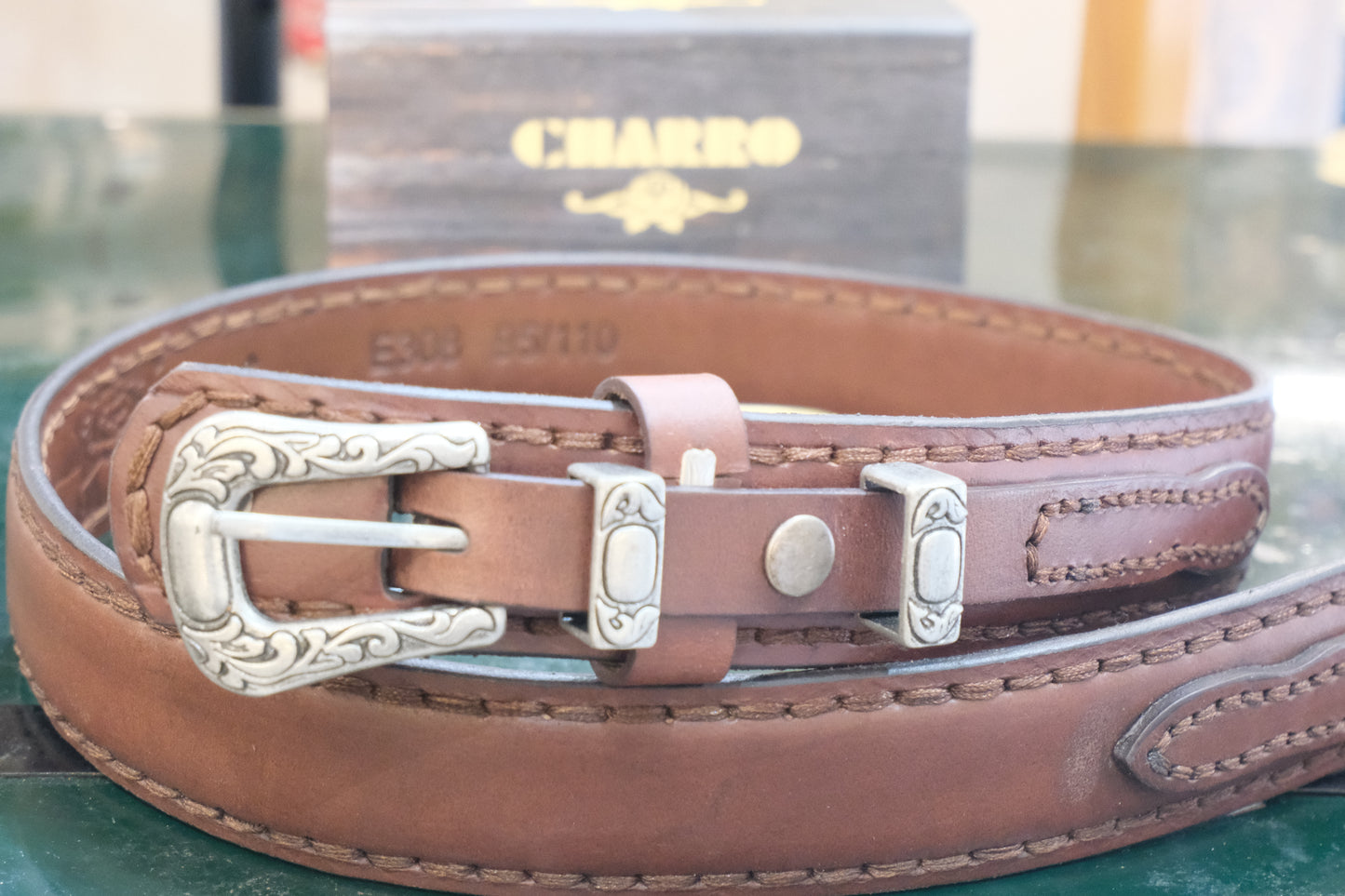 Cintura El Charro Texana Classica – Cuoio con Fibbia Argento