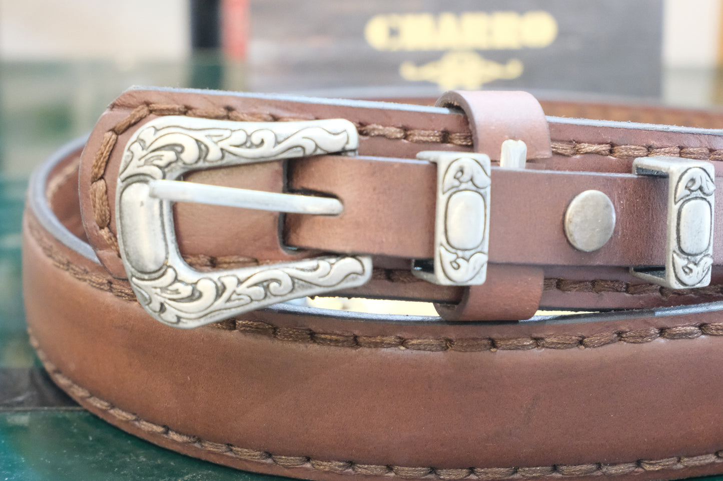 Cintura El Charro Texana Classica – Cuoio con Fibbia Argento