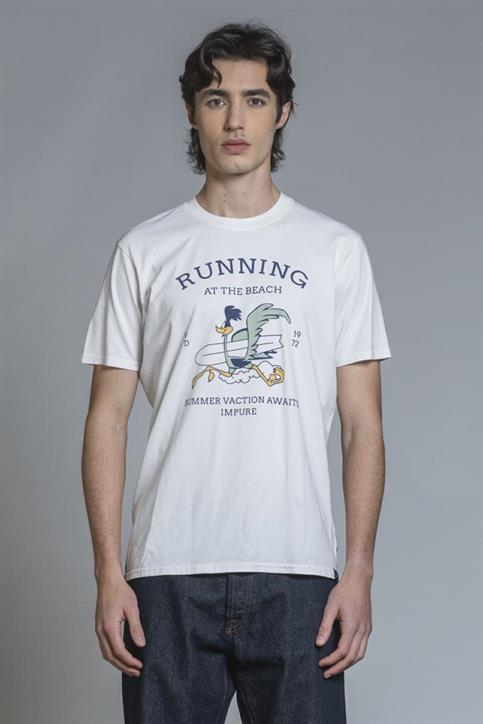 T-shirt Bianca IMPURE – Running at the Beach