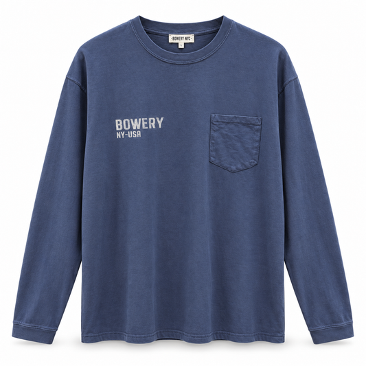 T-shirt Bowery nyc blue long sleeve