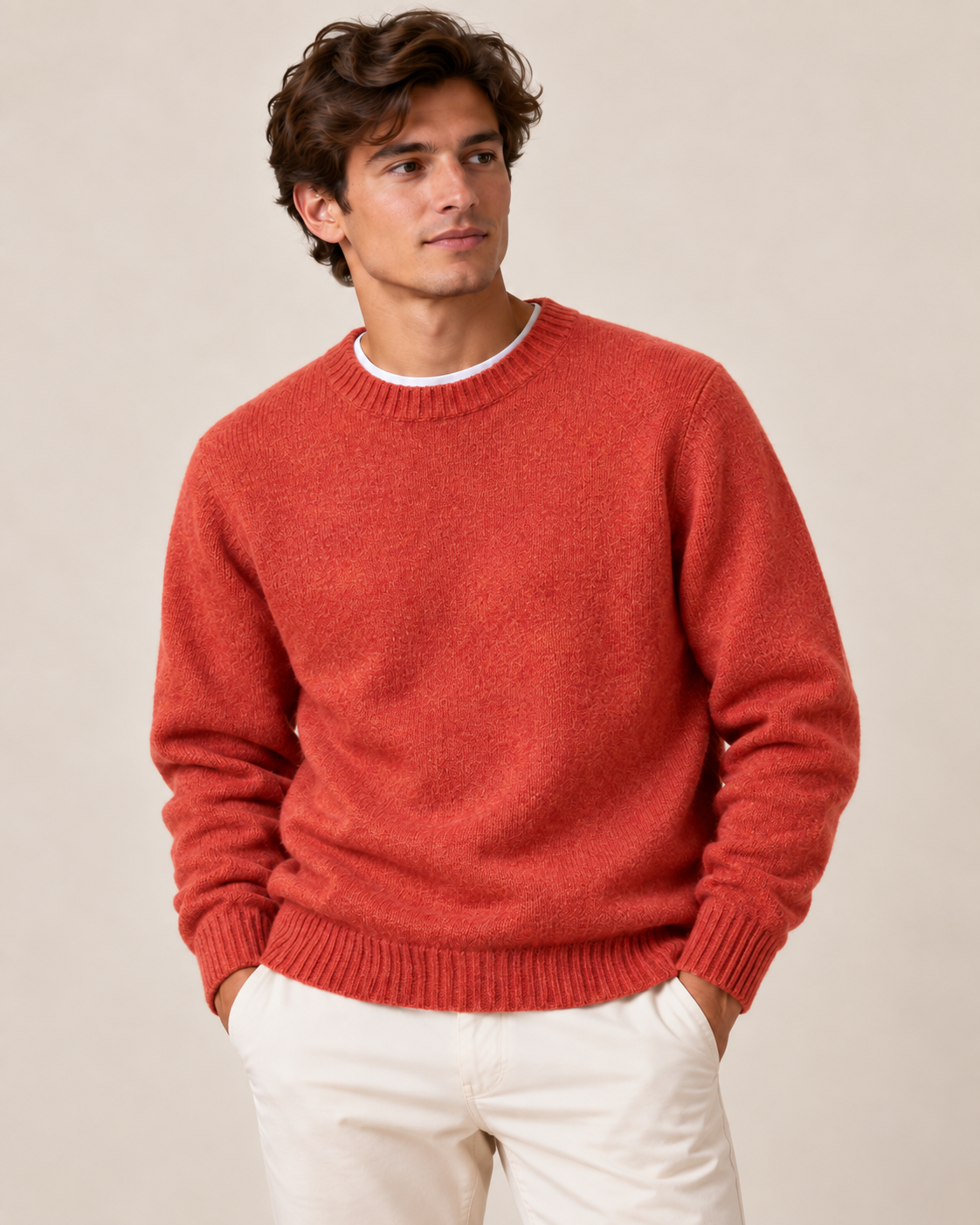 Pullover impure lambswool arancio melange