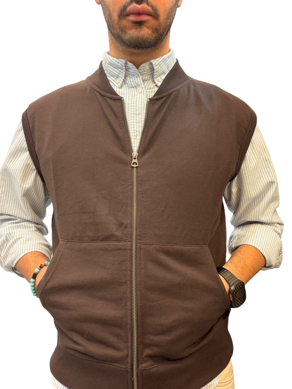 Gilet Felpa Garzata con Doppio Cursore SNG Archive