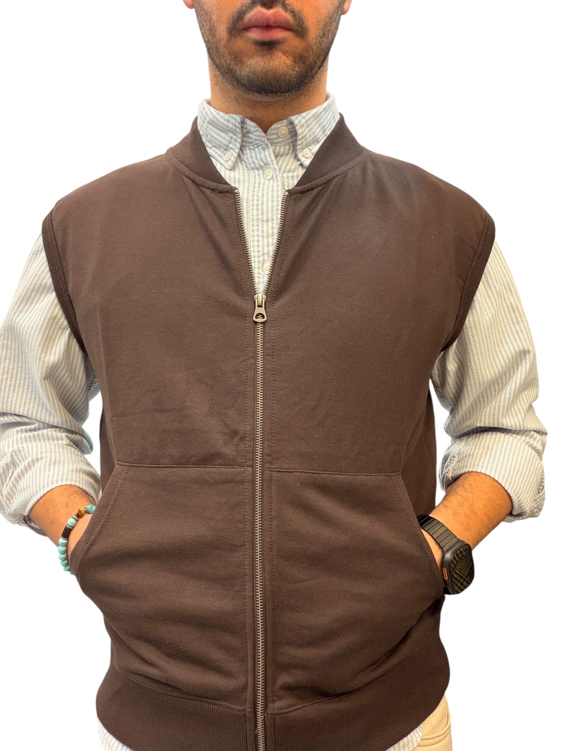 Gilet Felpa Garzata con Doppio Cursore SNG Archive