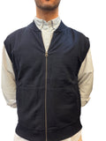 Gilet Felpa Garzata con Doppio Cursore SNG Archive Blu