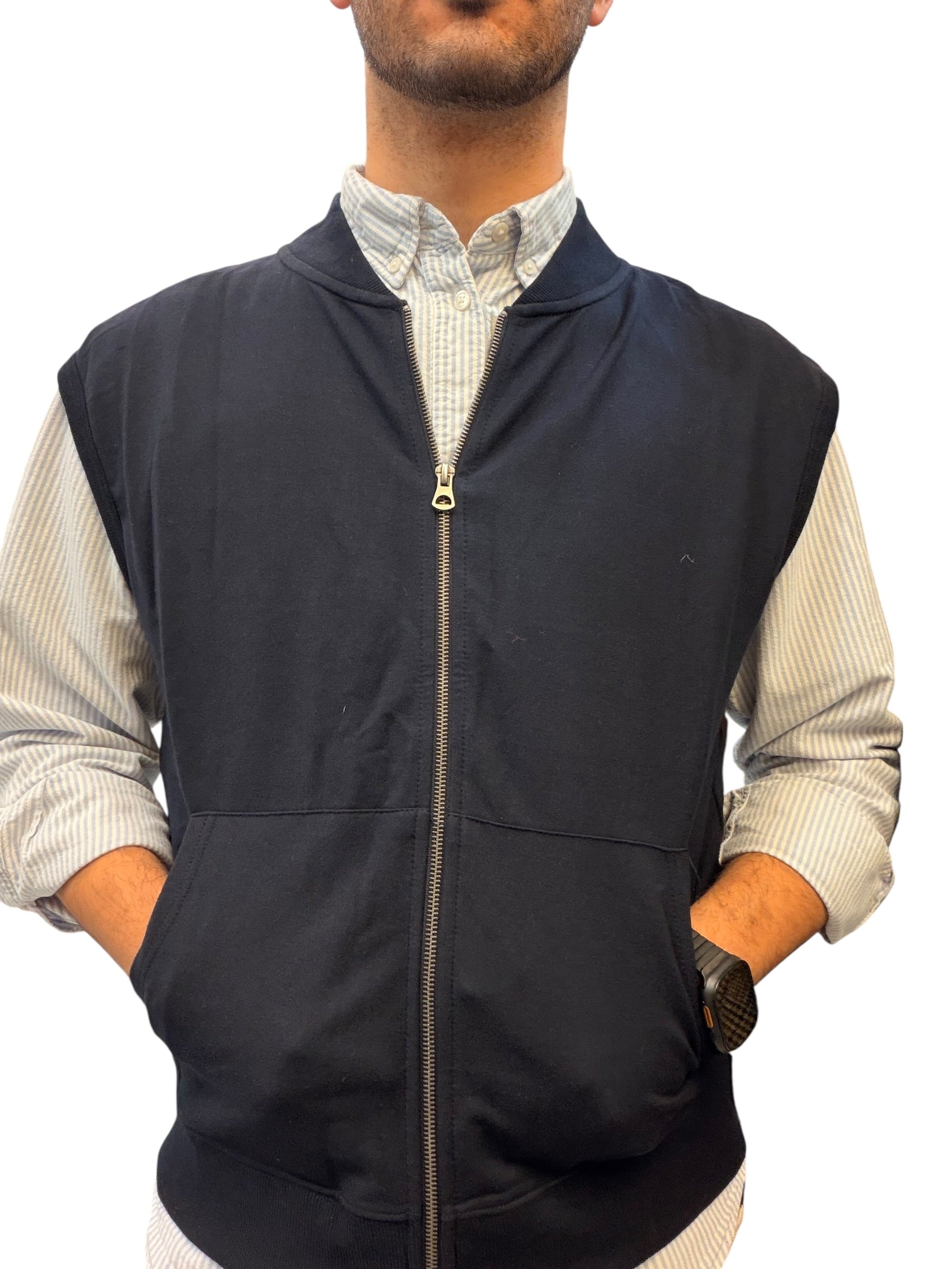 Gilet Felpa Garzata con Doppio Cursore SNG Archive Blu