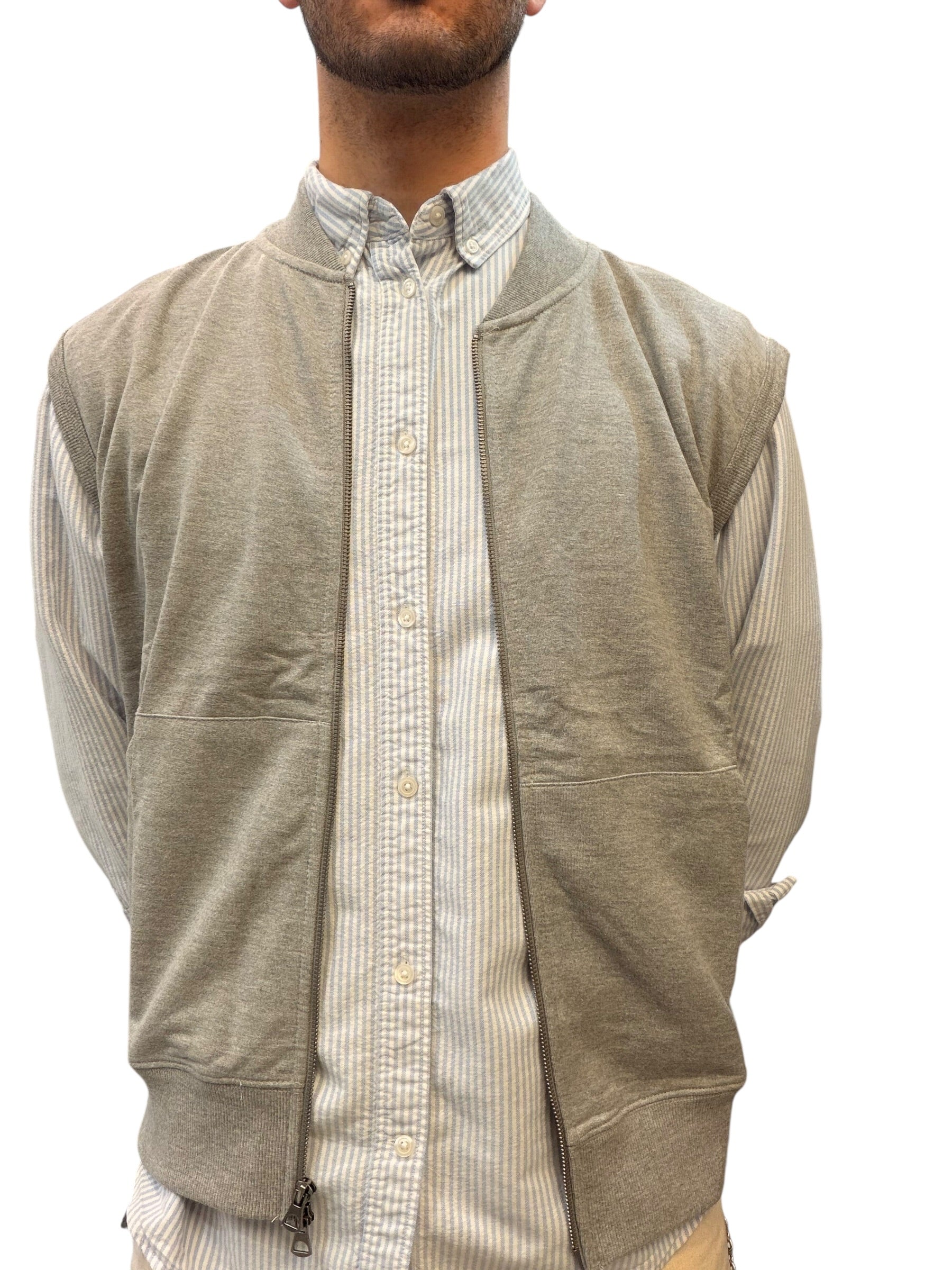 Gilet Felpa Garzata con Doppio Cursore SNG Archive Grigio