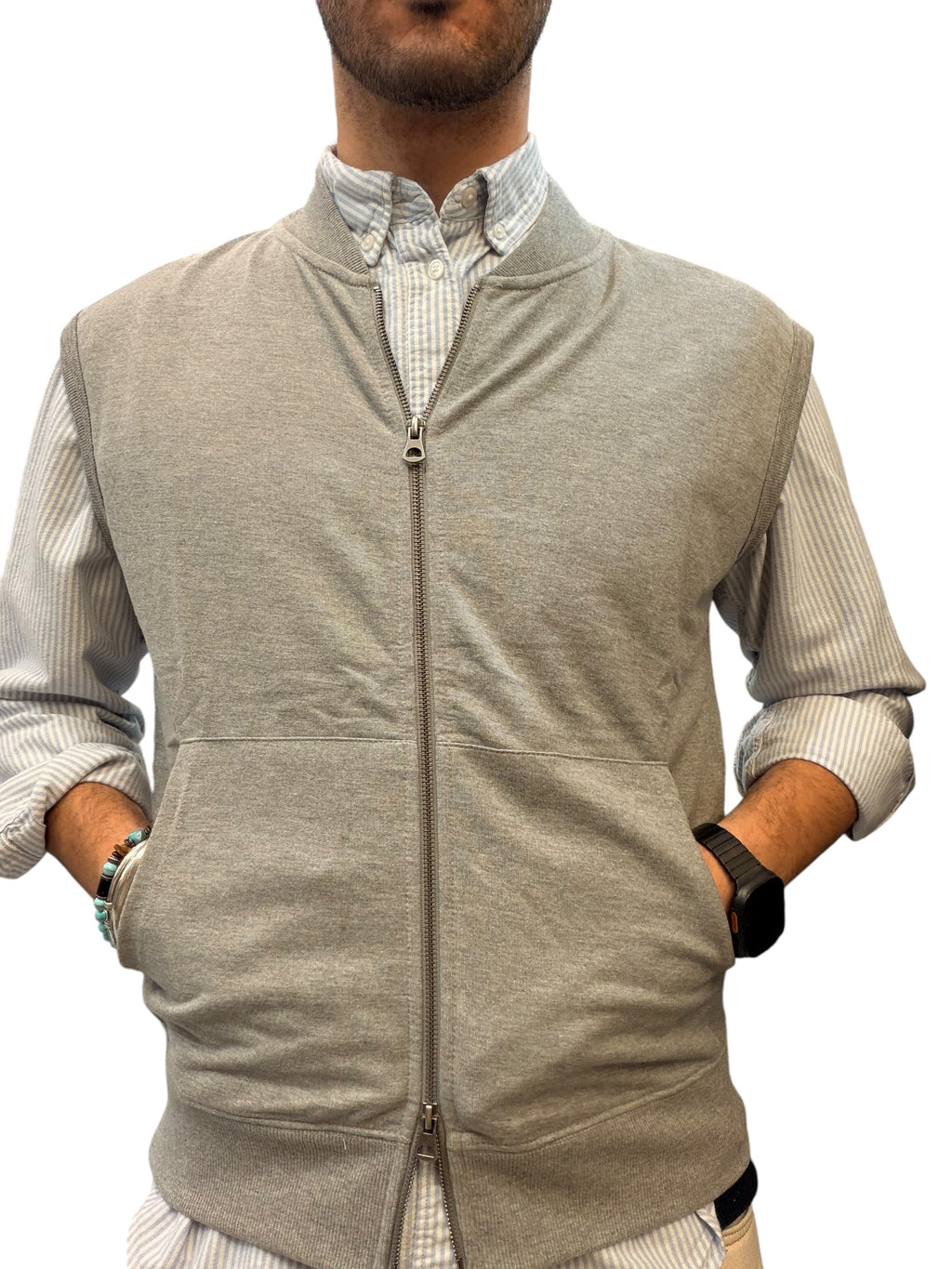 Gilet Felpa Garzata con Doppio Cursore SNG Archive Grigio