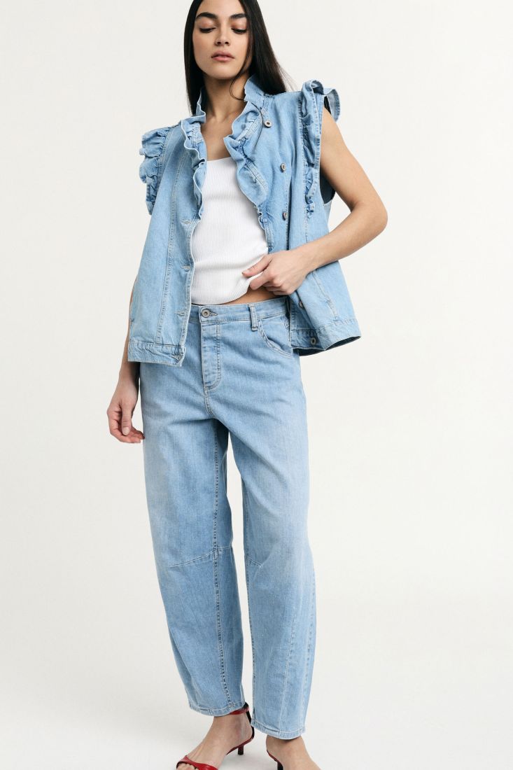 Jeans Baggy Please Donna Lavaggio Chiaro