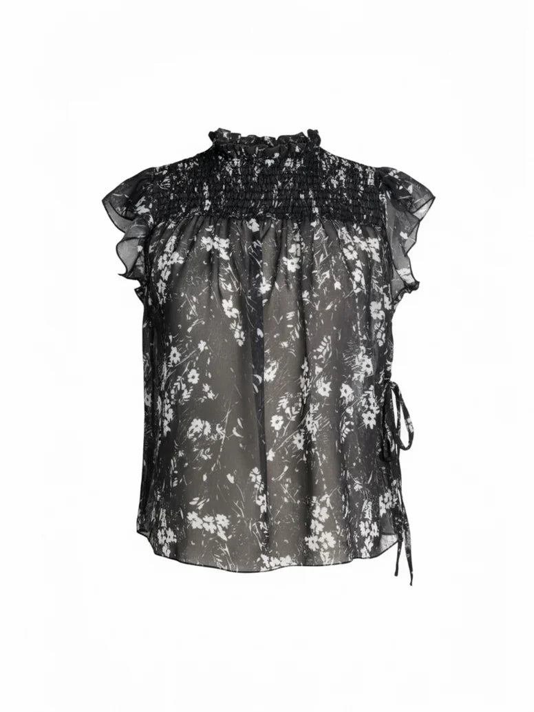 Top Fantasia Nera e Bianca con Laccio in Vita My-D