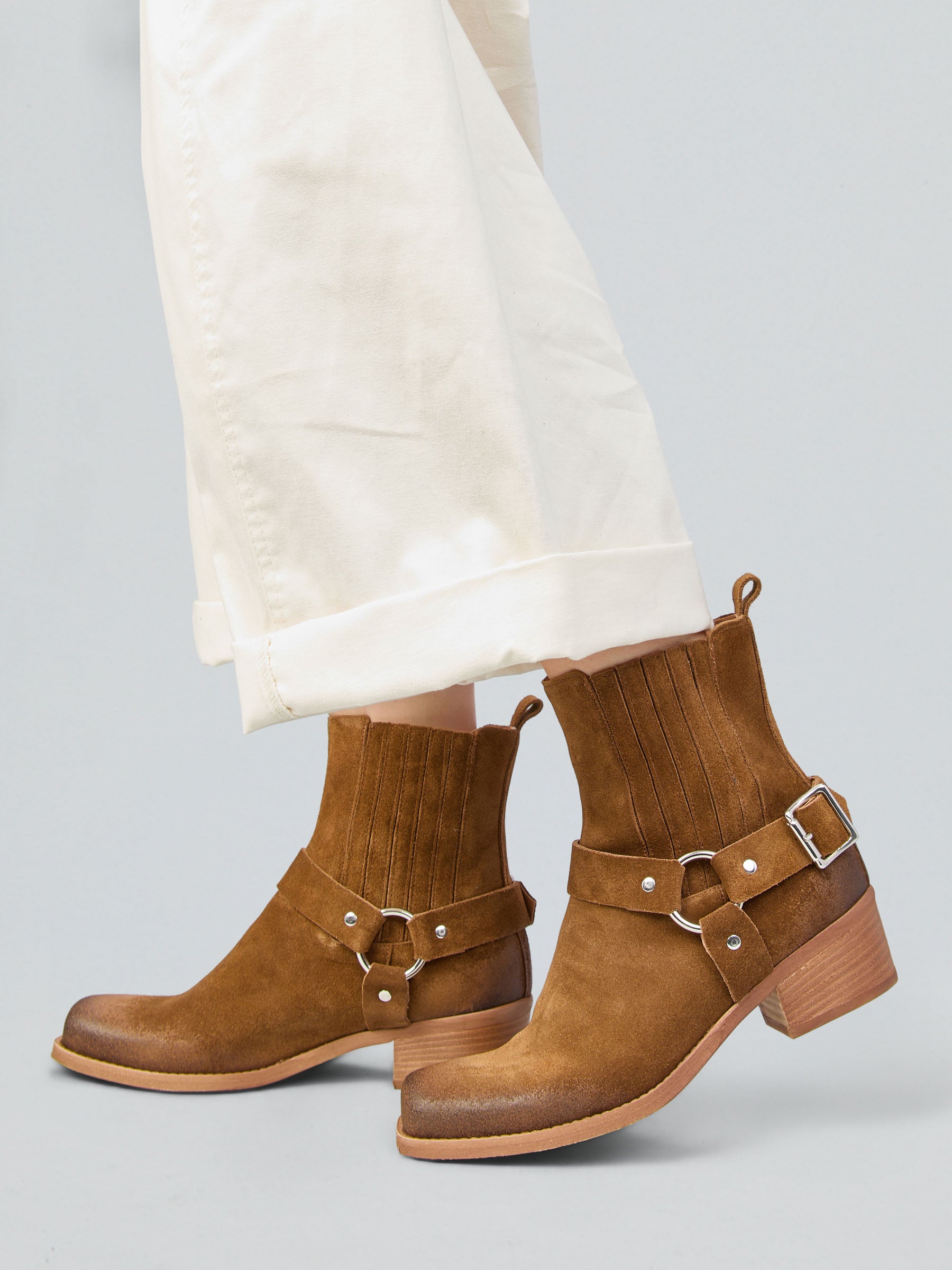 Ovyè Stivale Texano Fascia Elastica e Cinturino