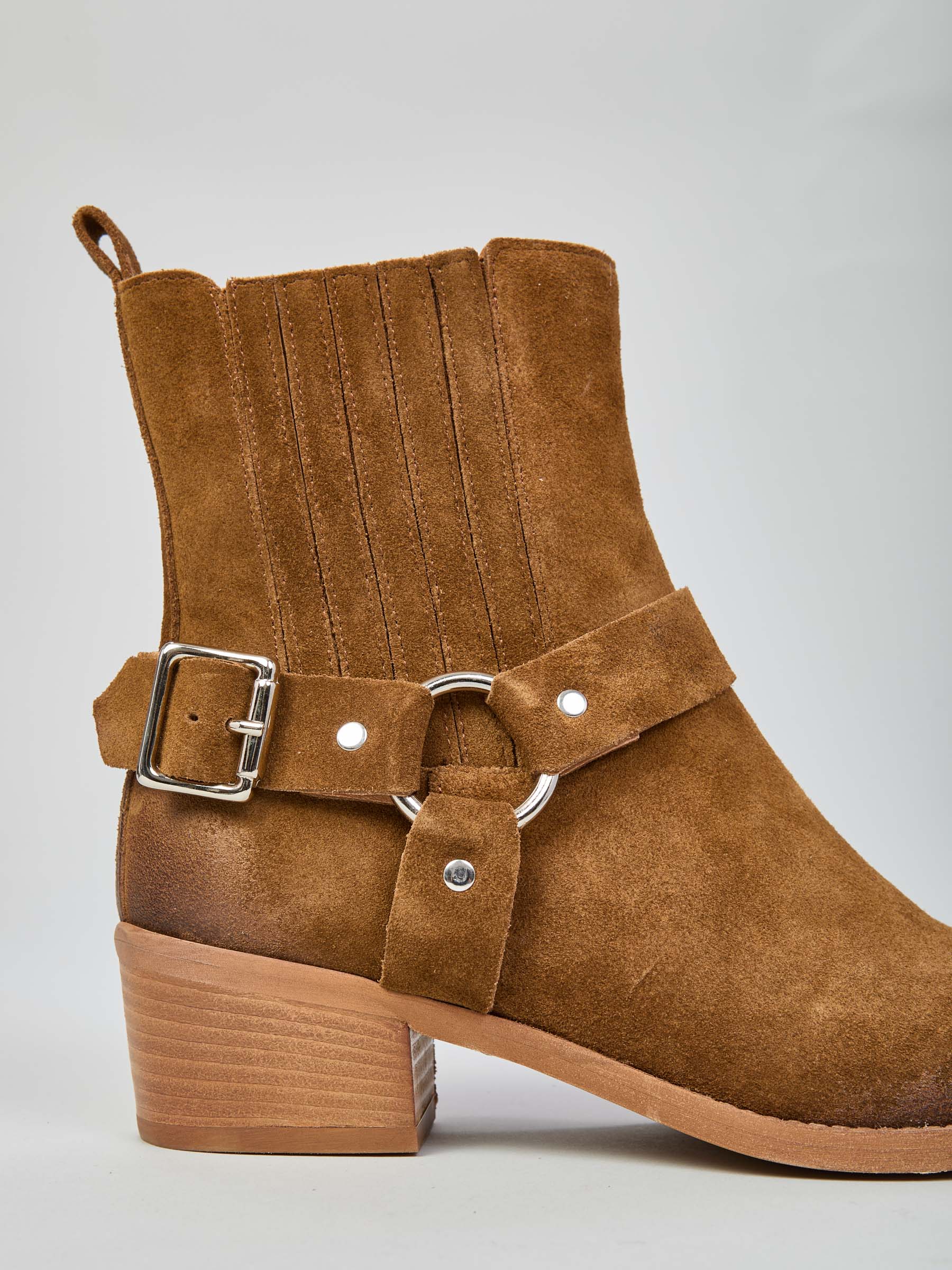 Ovyè Stivale Texano Fascia Elastica e Cinturino