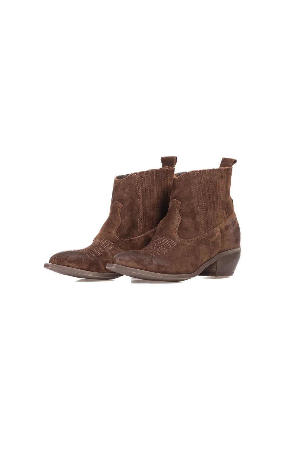 Stivale Texano Crosta Pelle Marrone