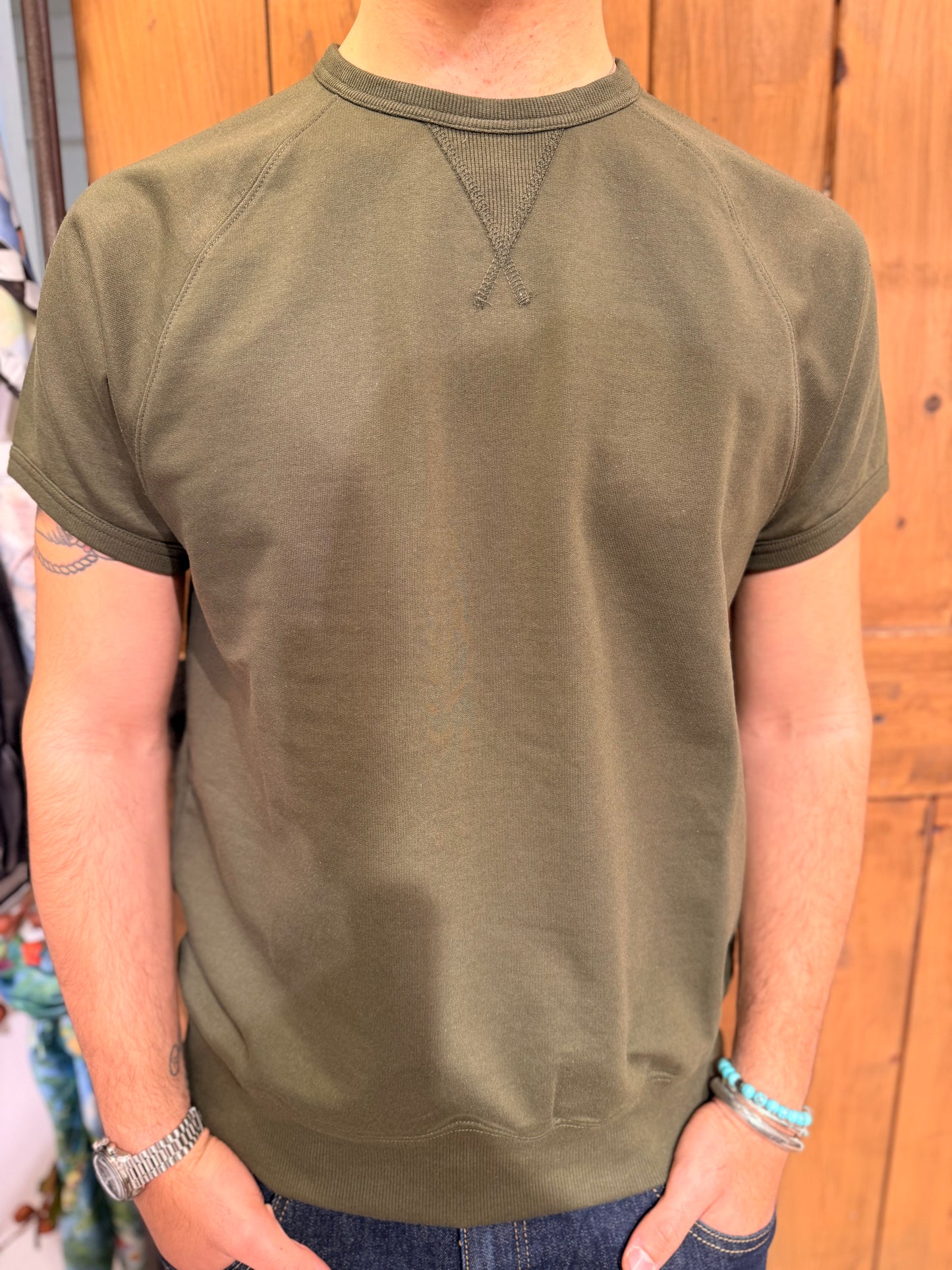 Felpa Garzata Military Green SNG Archive