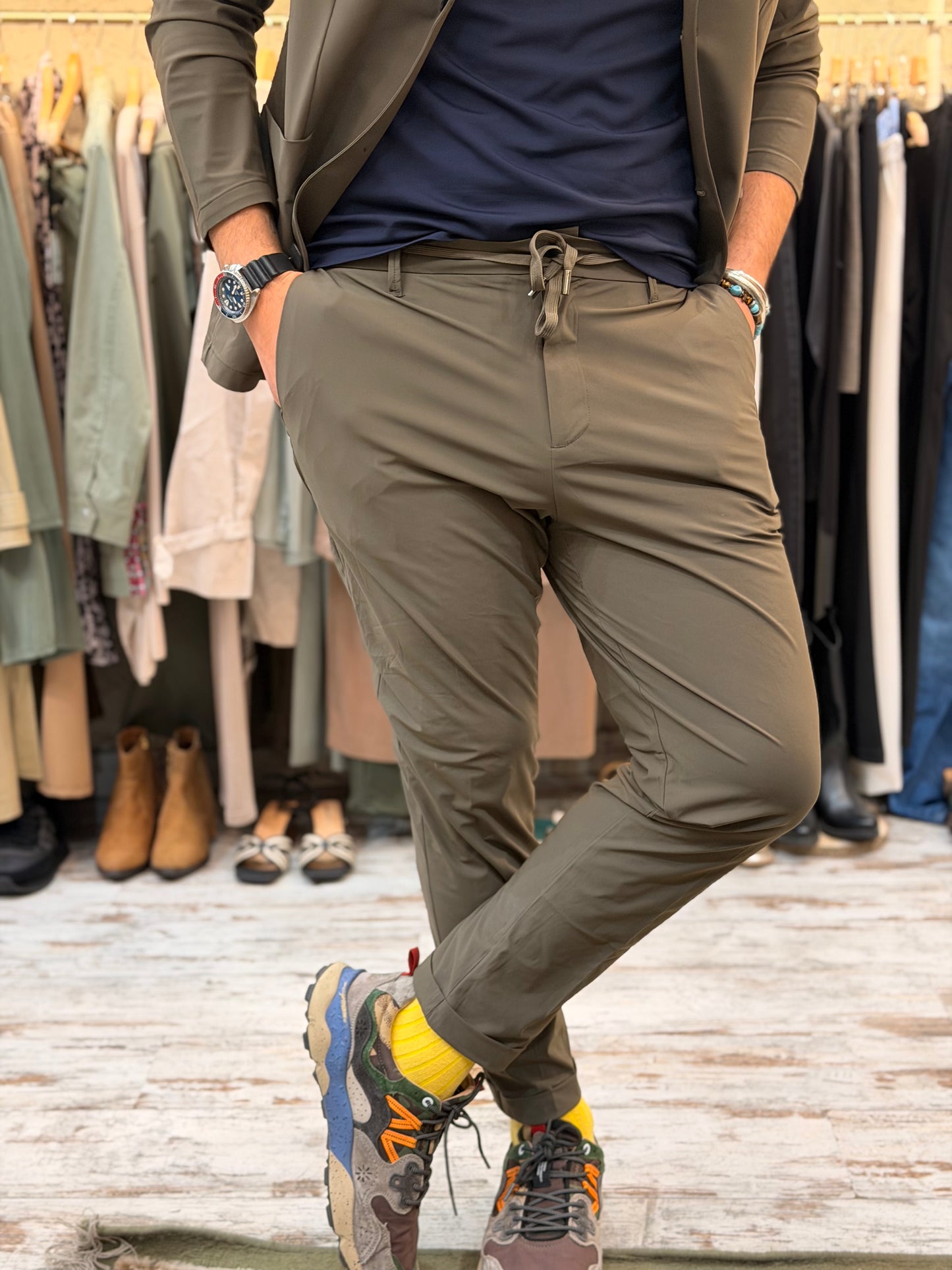 Pantalone No Iron Traspirante Verde Militare SNG Archive