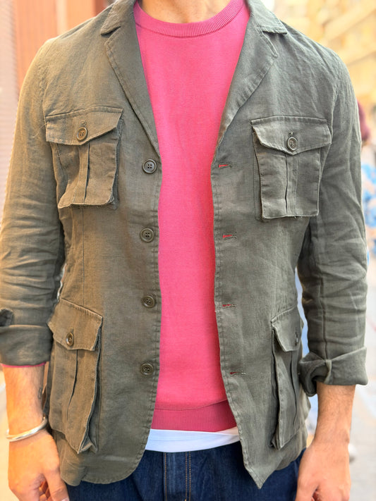SNG Archive Field Jacket 100% Lino - Verde