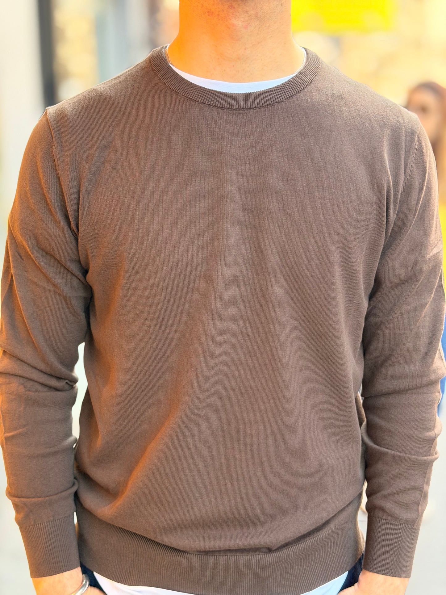 SNG Archive Maglia in Filo 100% Cotone - Marrone