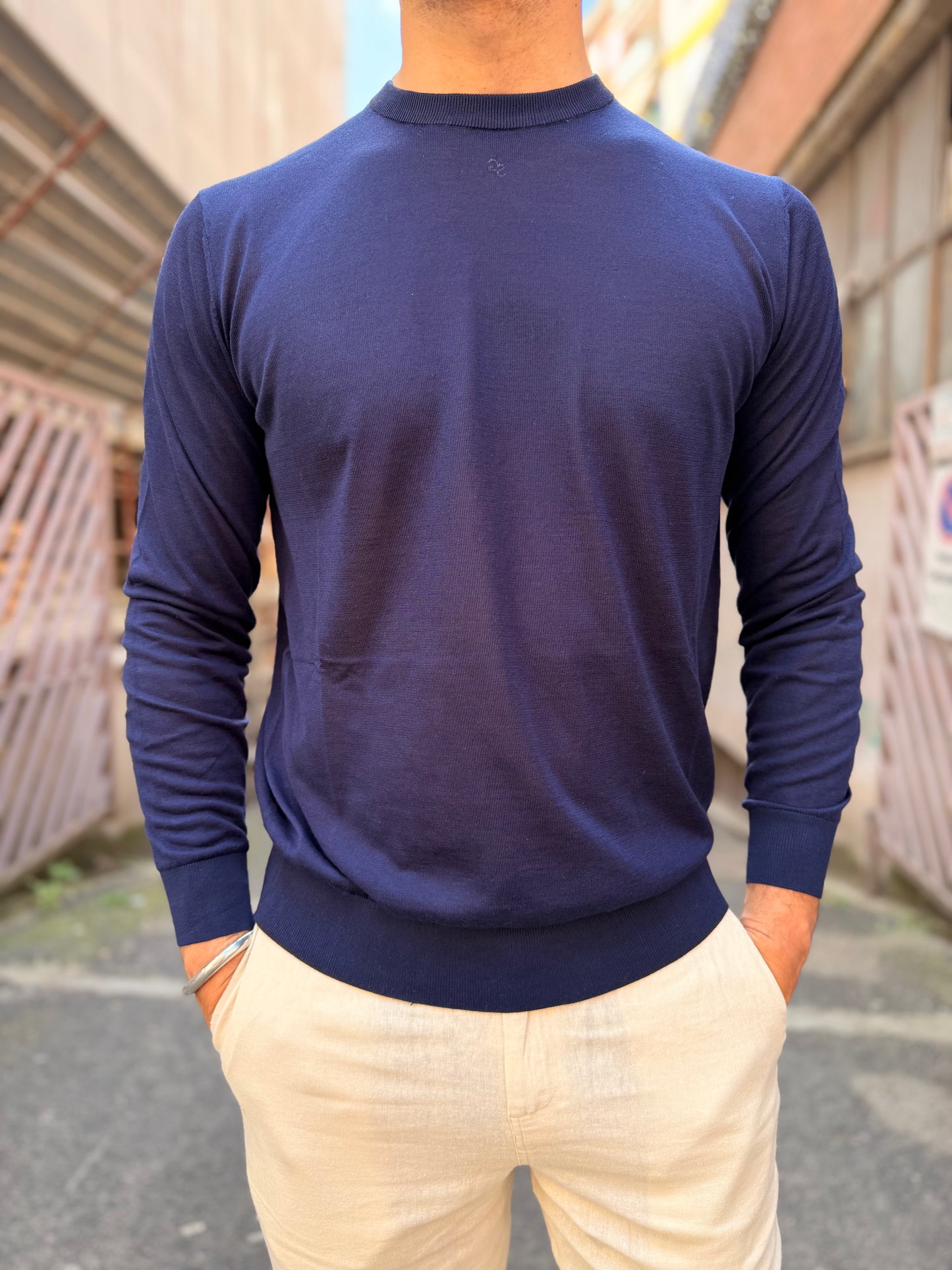 Maglia Filo Blue Misto Seta