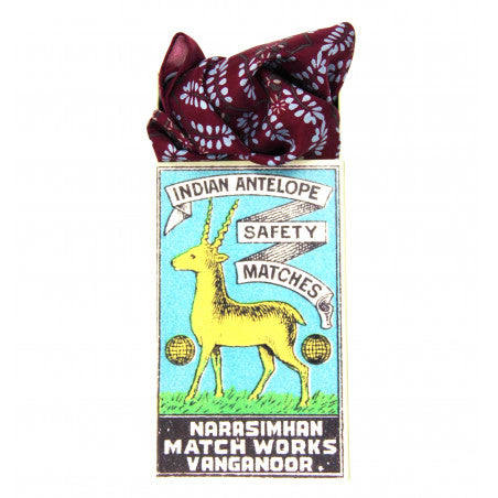 Foulard in Seta Le Belles Vagabondes - Mini Albertine Bordeaux 50x50 cm