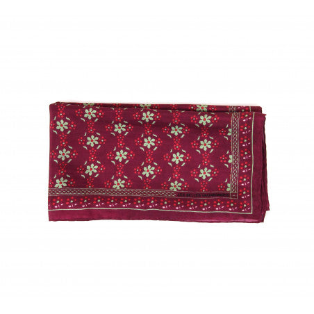 Foulard in Seta Le Belles Vagabondes - Mini Natasha Bordeaux 50x50 cm