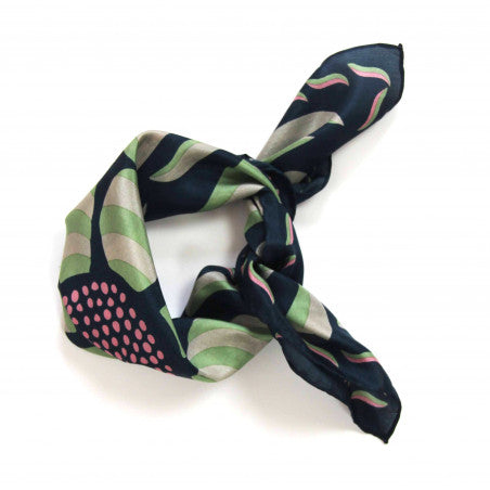 Foulard in Seta Le Belles Vagabondes - Mini Forget-Me-Not Marine Navy 50x50 cm