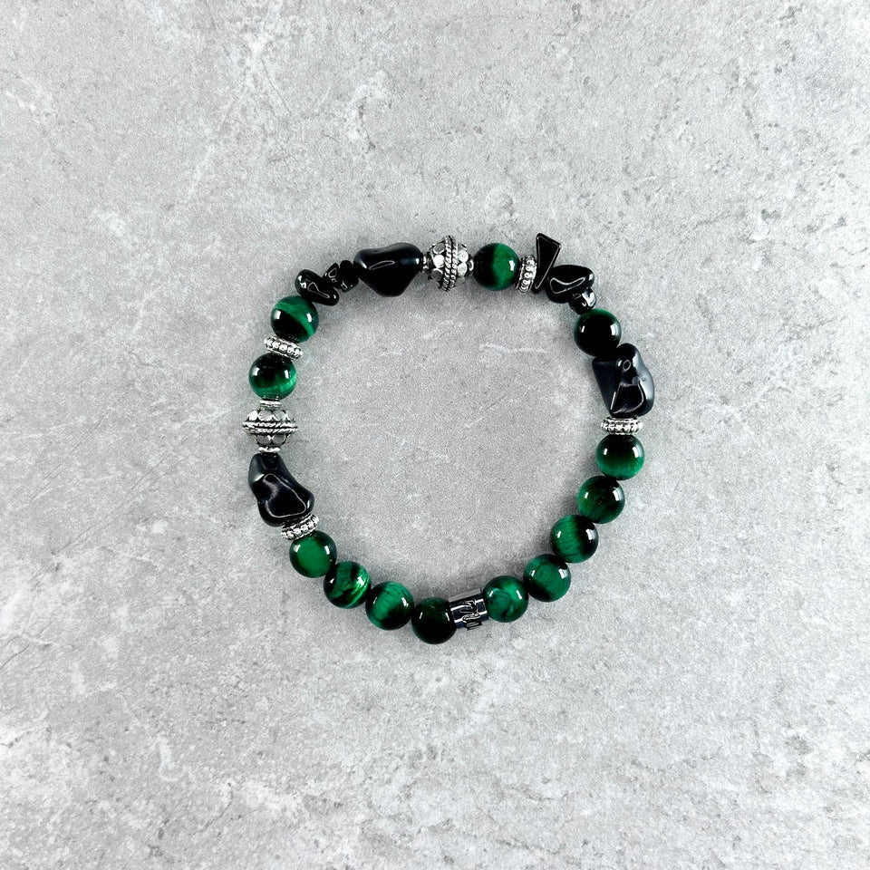 Bracciale Kohrock Elastico Occhio di Tigre Verde 8mm