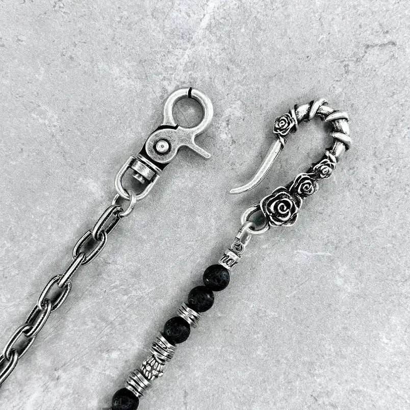Catena jeans Agata e Onice Nero 8mm
