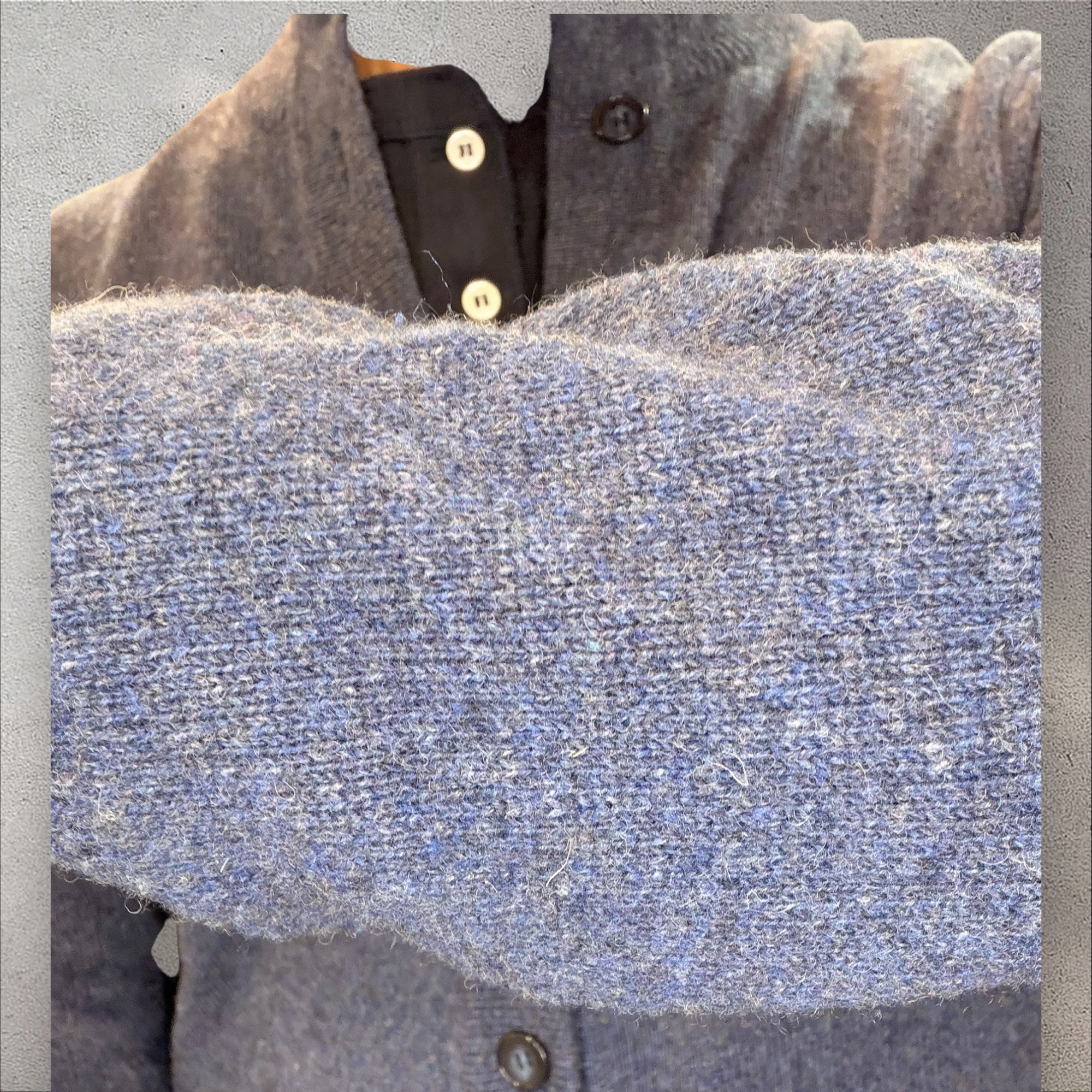 Cardigan Blue Melange Lana