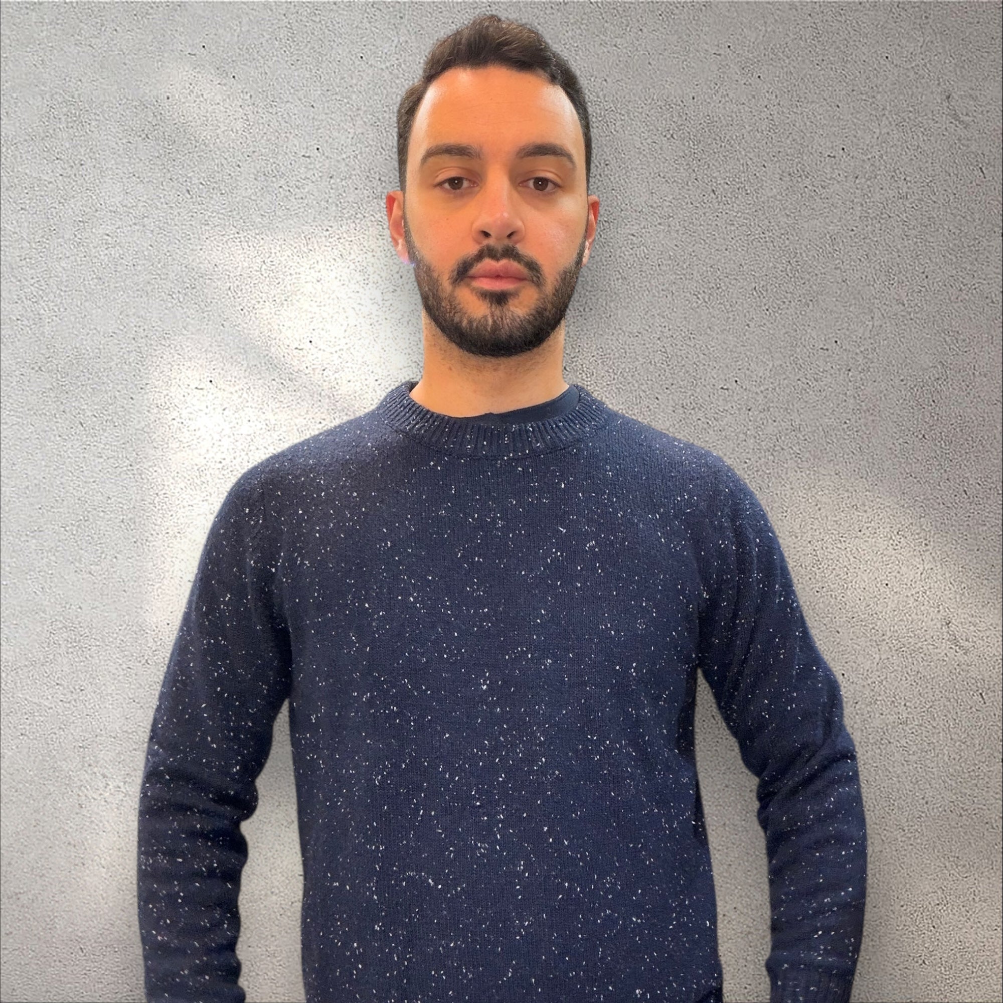 Maglione in Punto Fiammato Regular Fit