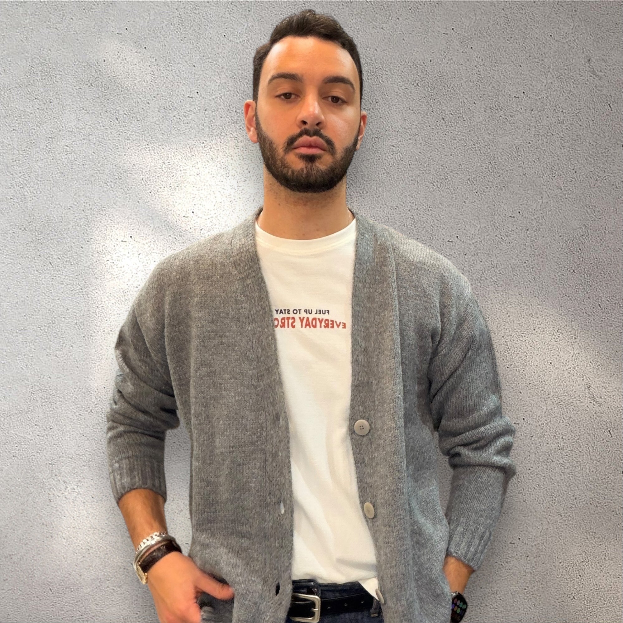 Cardigan Mohair Oversized Tre Bottoni