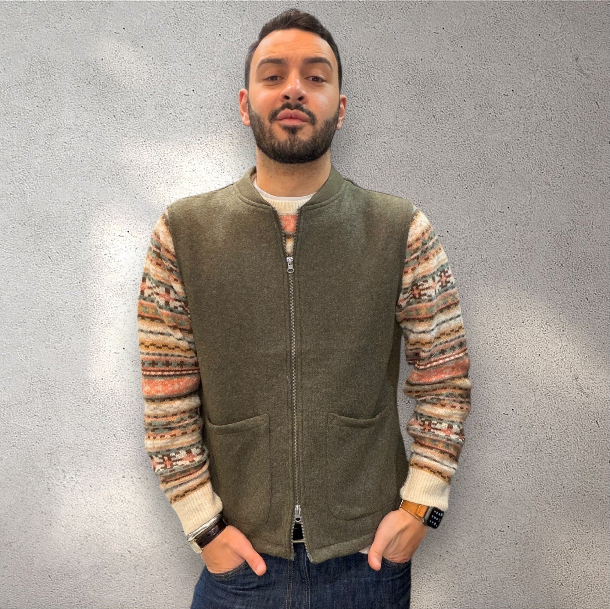 Gilet Lana Cotta Sfoderato Doppio Cursore