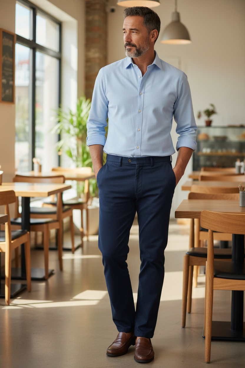 Pantalone Slim Cotone Elasticizzato Stone Washed