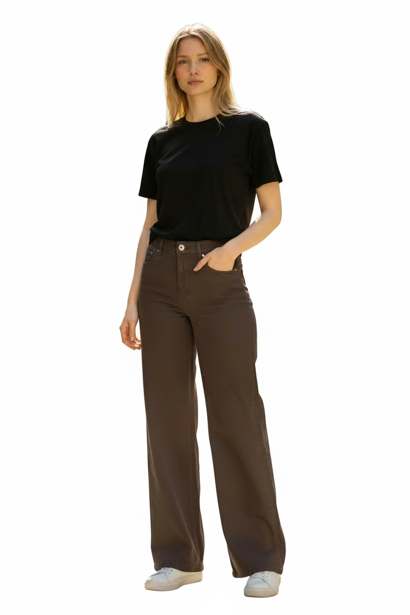 Pantalone Please Donna Flare Chocolate Brown