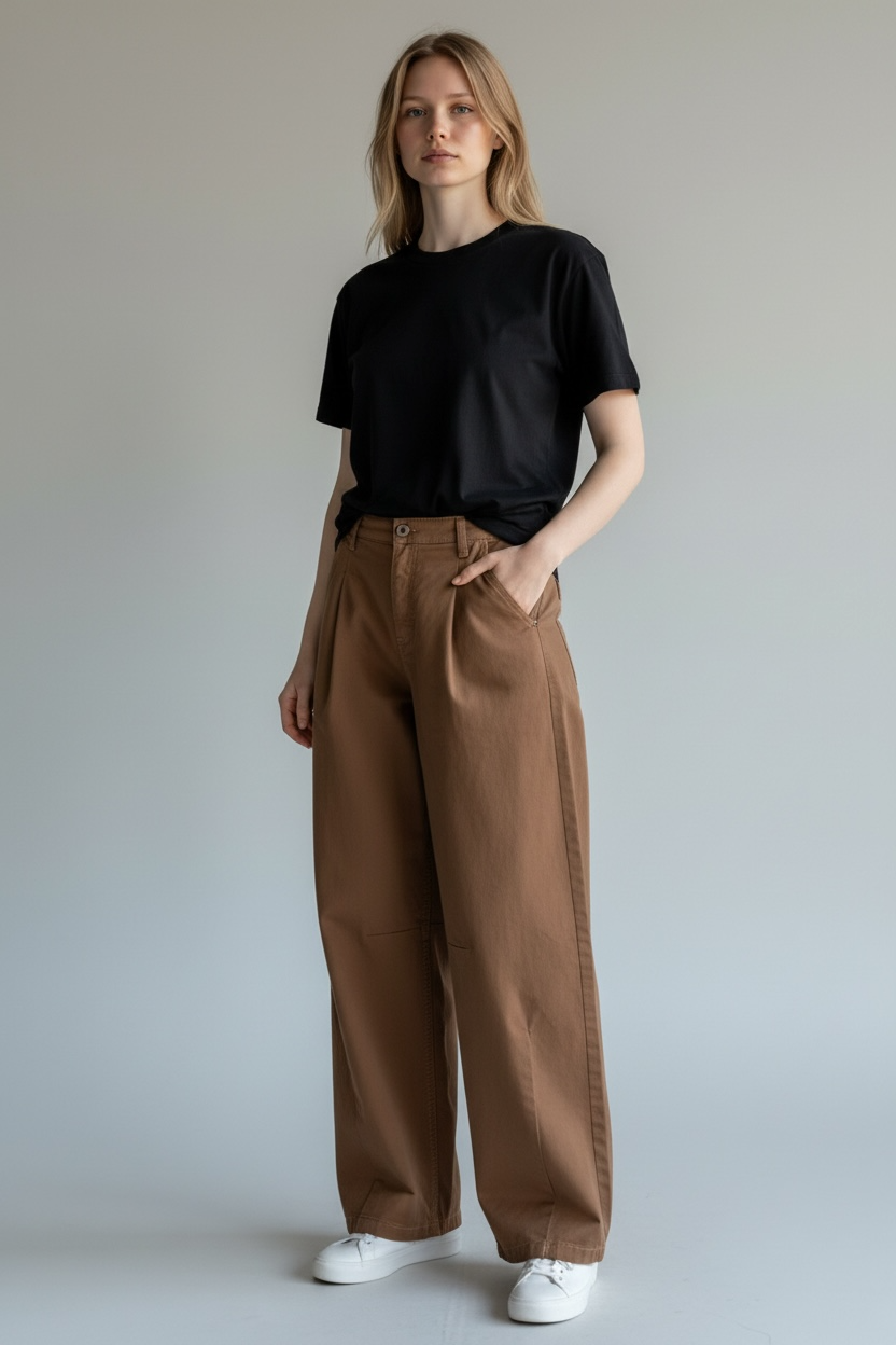 Jeans Baggy Please Donna Medium Taupe