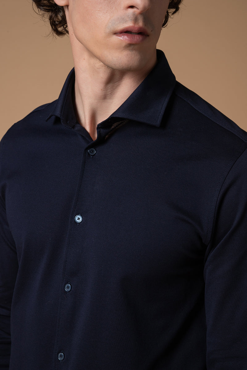 Camicia Collo Francese Oxford Piquet Denim IMPURE